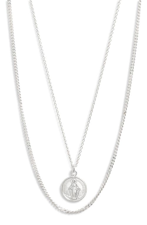 Argento Vivo Sterling Silver Virgin Mary Layered Pendant Necklace In Silver