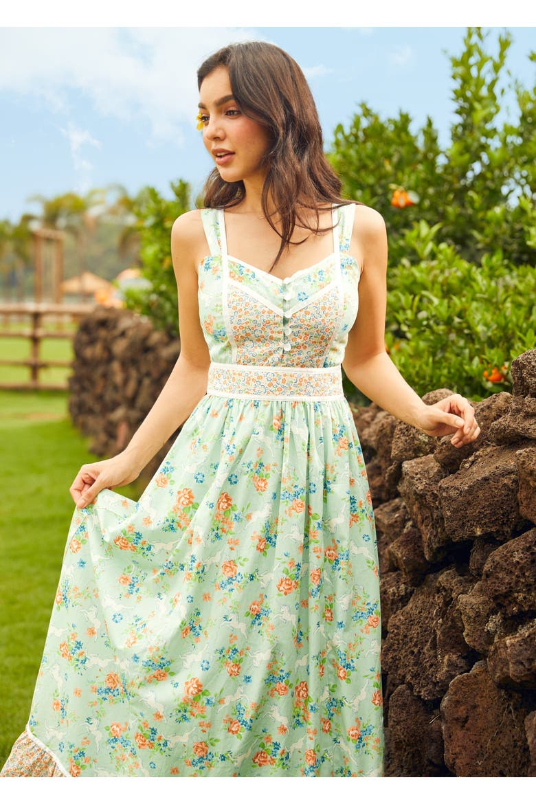 Jenny Tiered Maxi Sundress, ModCloth x Gunne Sax, Alternate, color, Unicorn Tapestry
