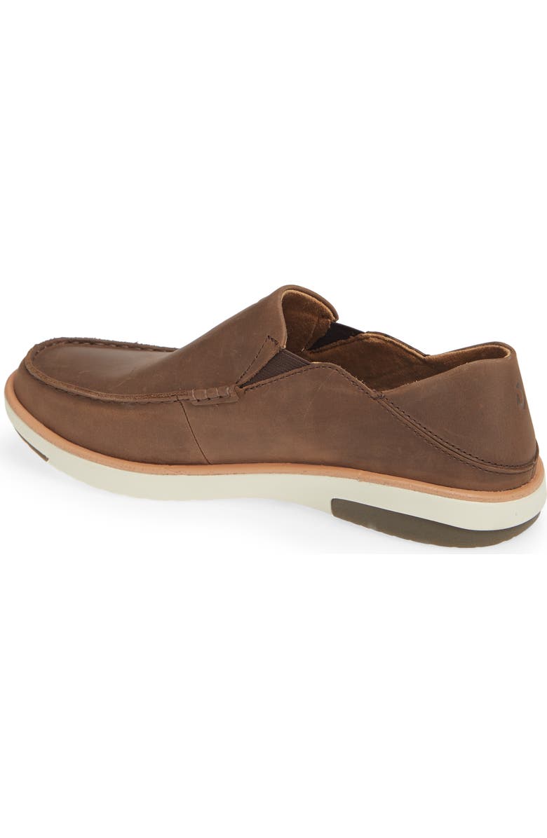 OluKai Kalia Slip-On, Alternate, color, Dk Wood/ Dark Wood Leather