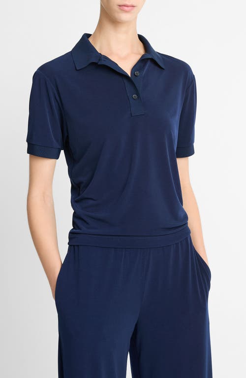 Vince Short Sleeve Polo Shirt In Navy
