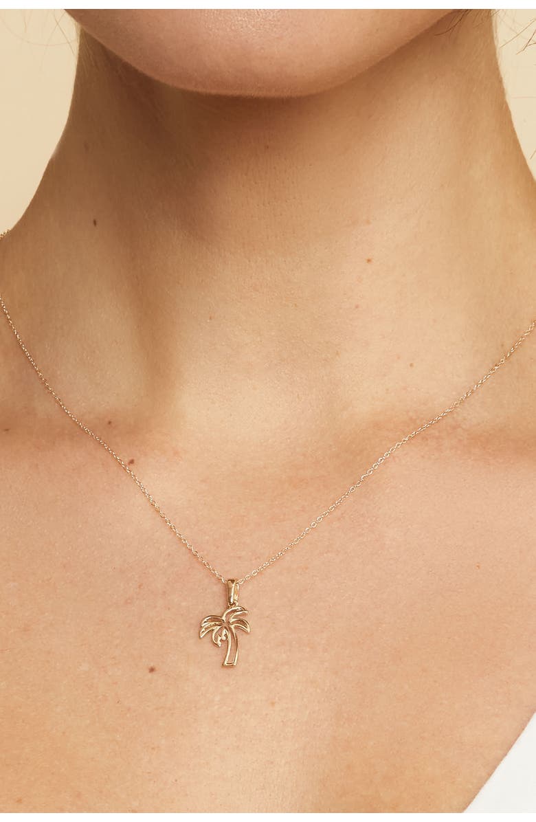 Oradina 14K Yellow Gold Royal Palms Pendant Charm, Alternate, color, Yellow Gold