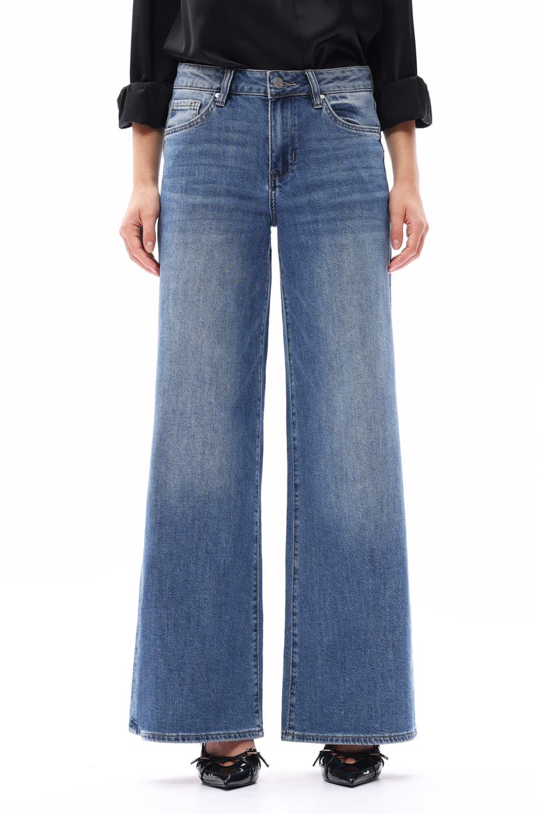 Mid Rise Wide Leg Jeans, Main, color, MEDIUM BLUE