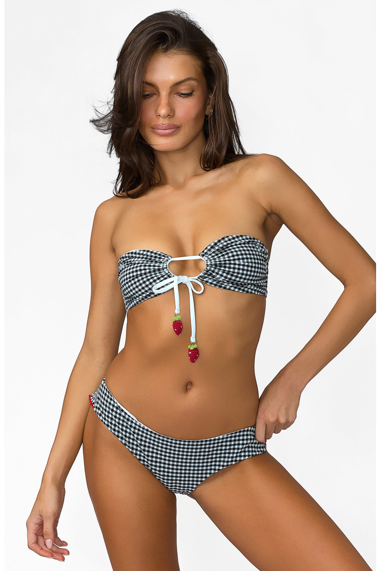 Posie Bandeau Top, Main, color, Black Gingham