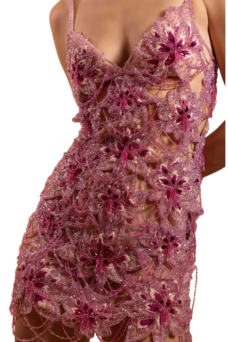 Amelia Embroidery Mini Dress, Alternate, color, PINK
