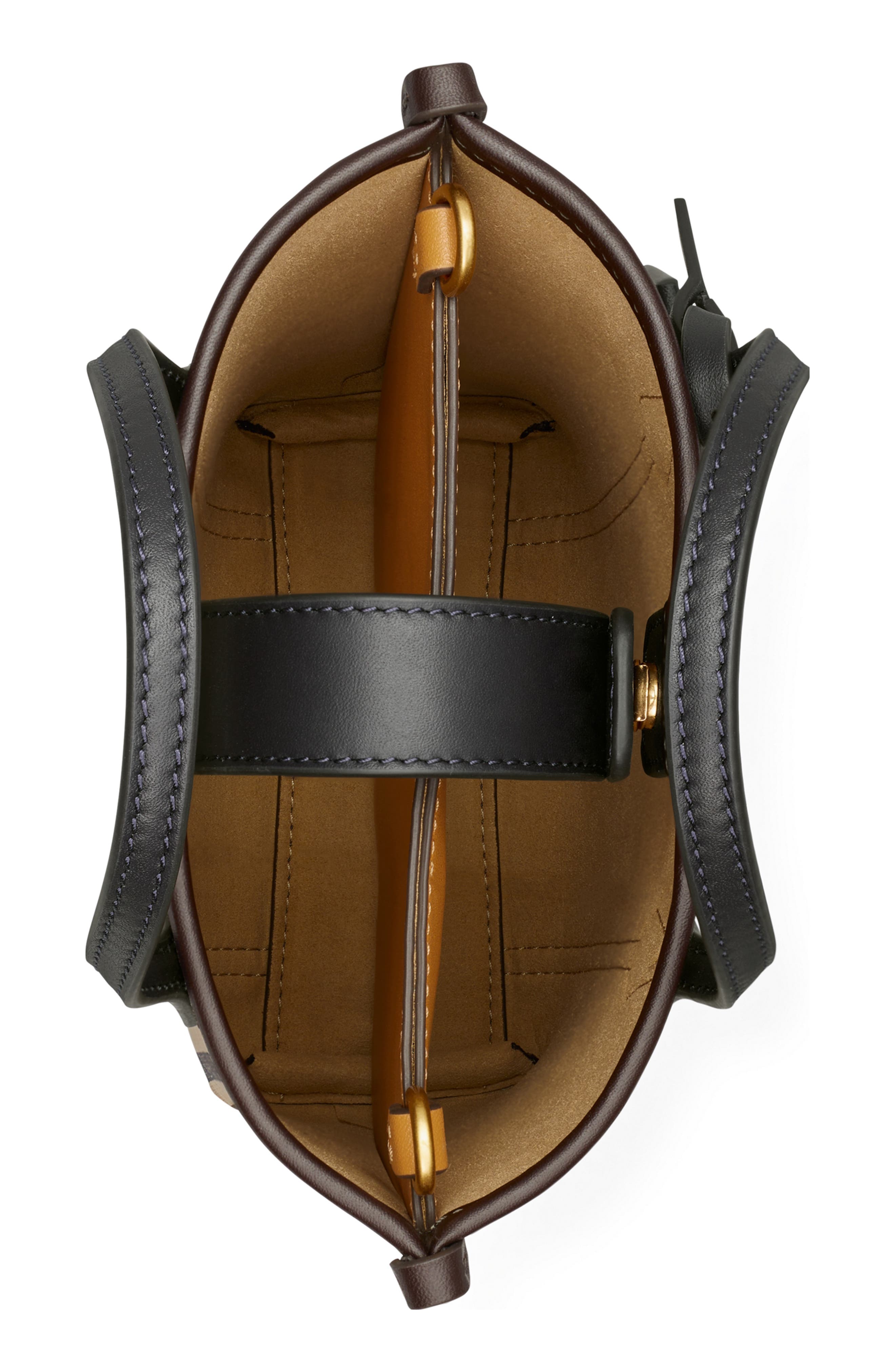 Tory Burch Mini Perry Plaid North/South Tote, Alternate, color, 