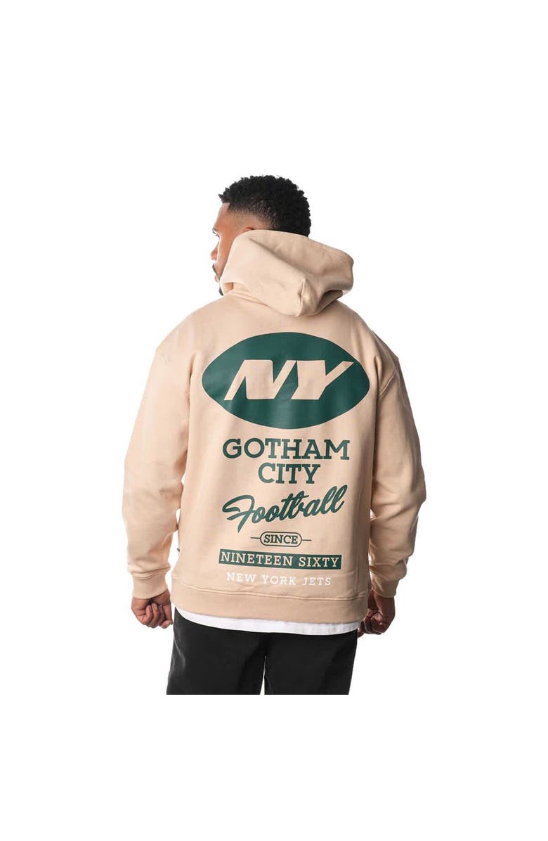 THE WILD COLLECTIVE Unisex The Wild Collective Cream New York Jets Fleece Pullover Hoodie, Alternate, color, Cream