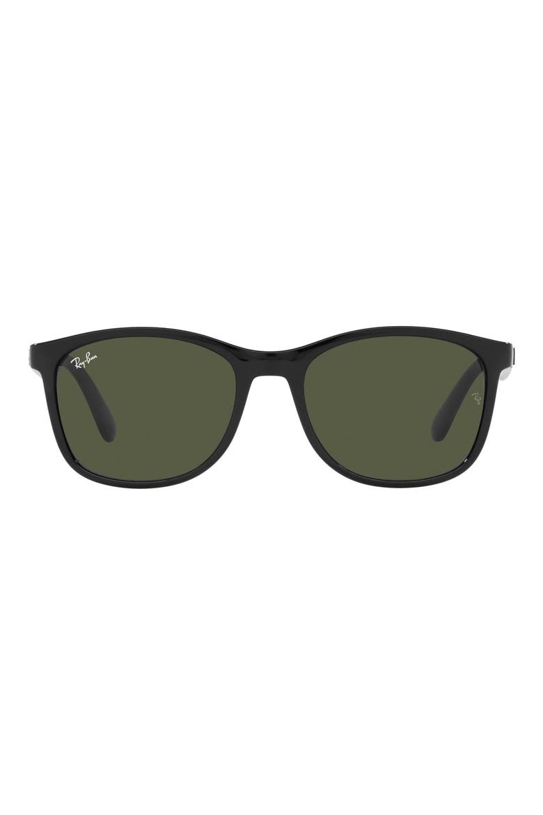 56mm Square Sunglasses, Main, color, BLACK