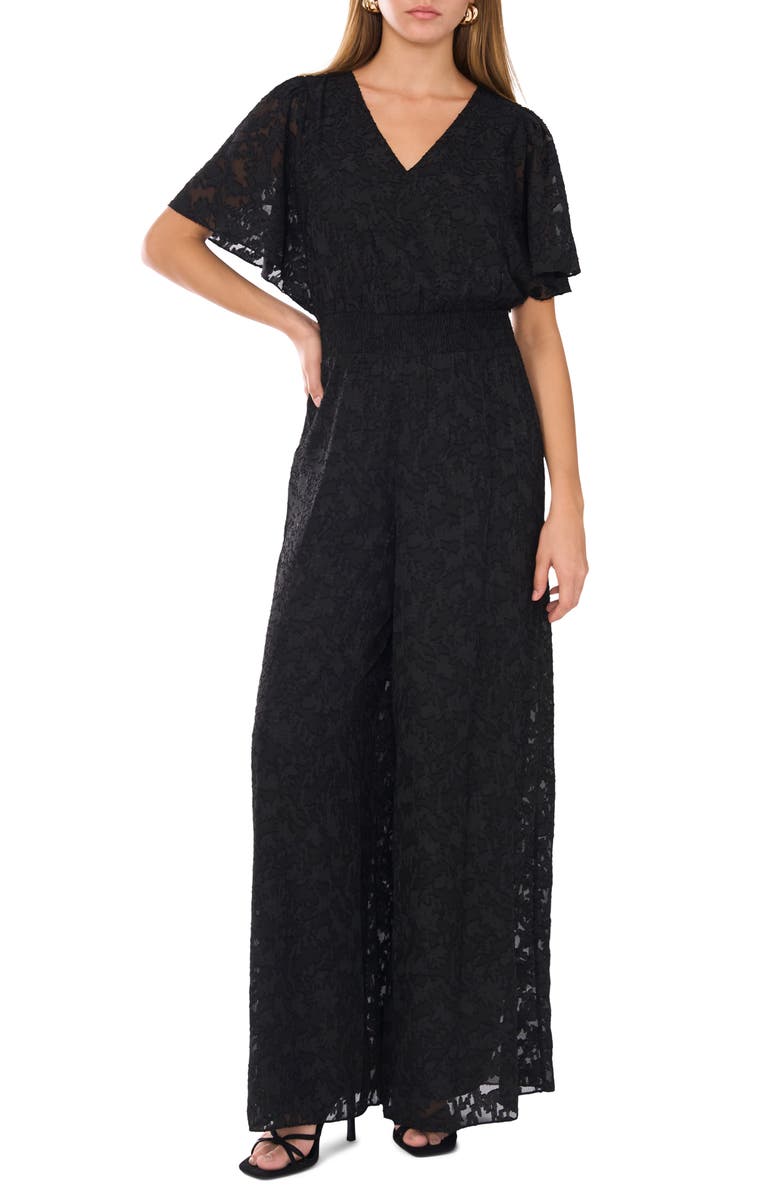 Vince Camuto Wide Leg Smocked Waist Jumpsuit, Main, color, 