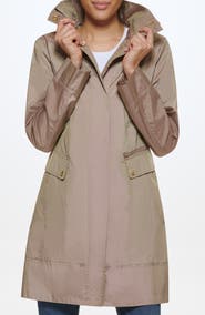 Cole Haan Signature Back Bow Packable Hooded Raincoat