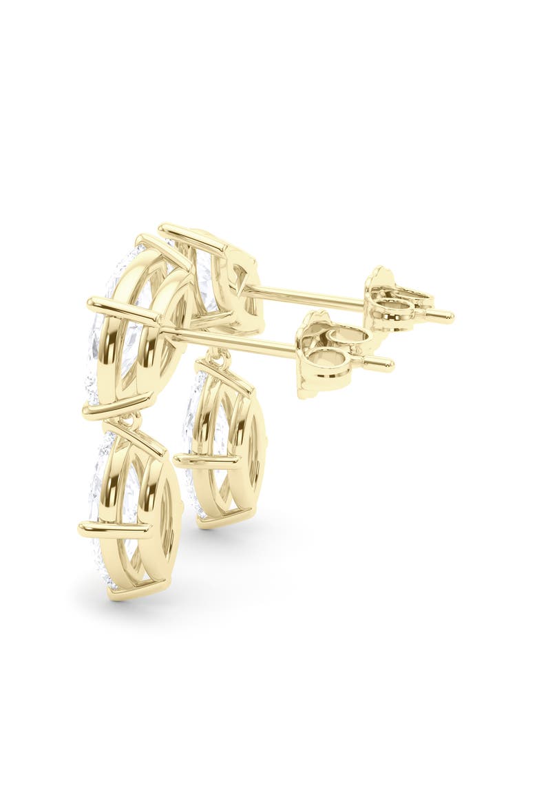 Lab Grown Diamond Twin Marquise Cut Drop Earrings, Alternate, color, YELLOW GOLD