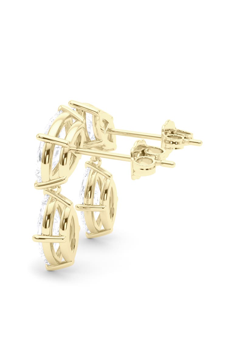 HauteCarat Lab Grown Diamond Twin Marquise Cut Drop Earrings, Alternate, color, Yellow Gold