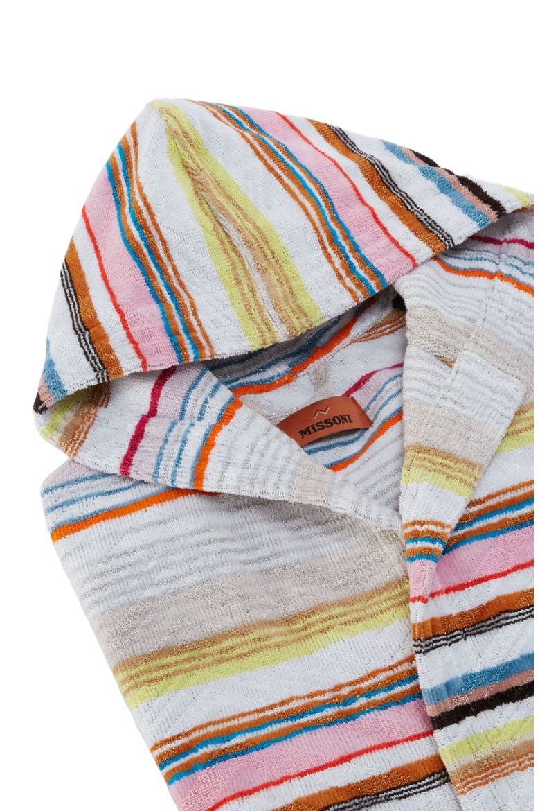 Moonshadow Short Cotton Terry Bathrobe With Lurex, Alternate, color, Multicoloured