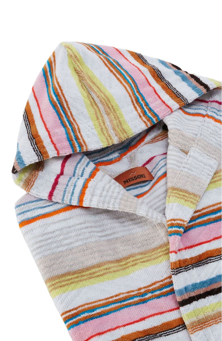 Missoni Home Moonshadow Short Cotton Terry Bathrobe With Lurex, Alternate, color, Multicoloured