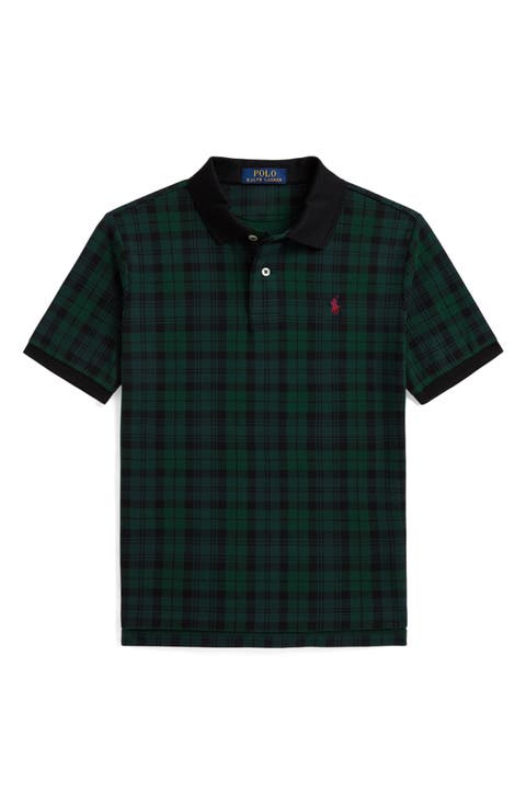 Kids' Plaid Cotton Mesh Polo