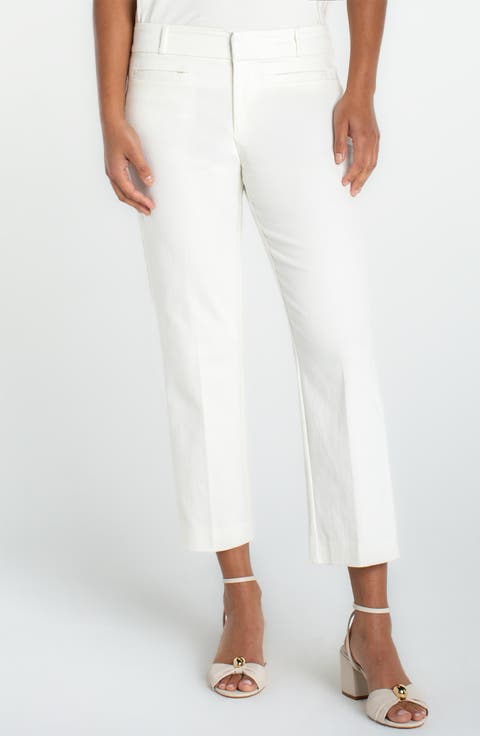 Welt Pocket Crop Straight Leg Pants (Regular & Petite)
