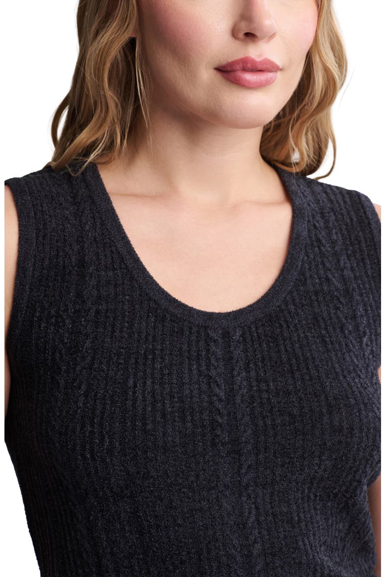 CozyChic™ Cable Knit Tank, Alternate, color, BLACK