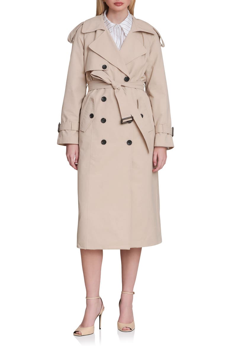 Belted Long Trench Coat, Alternate, color, WHEAT