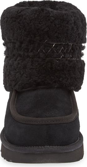 Ugg Women s Sheepskin Mini Braid Boots Black Ankle Boots 8