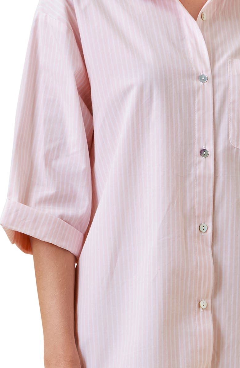 Papinelle French Stripe Cotton Nightshirt, Alternate, color, Pink