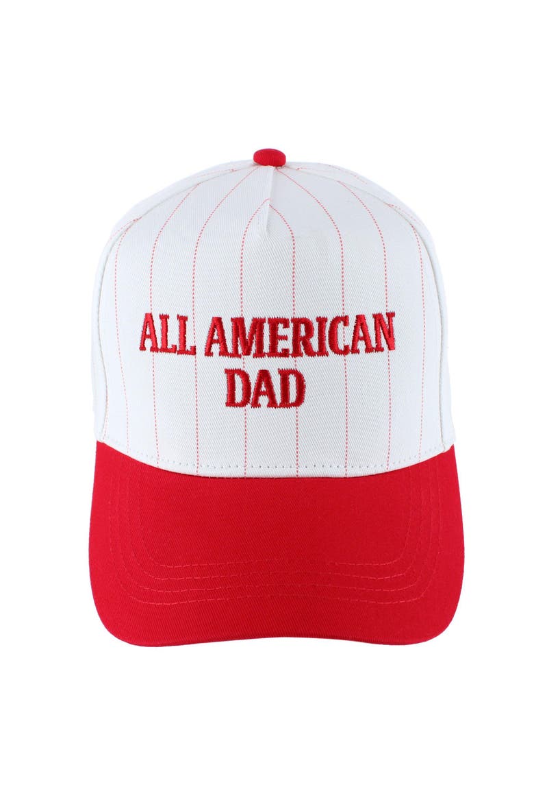 All American Dad Pinstripe Baseball Hat, Main, color, Red