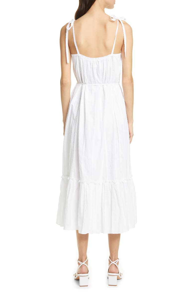 Kelsey Clip Dot Cotton Sundress, Alternate, color, MILK