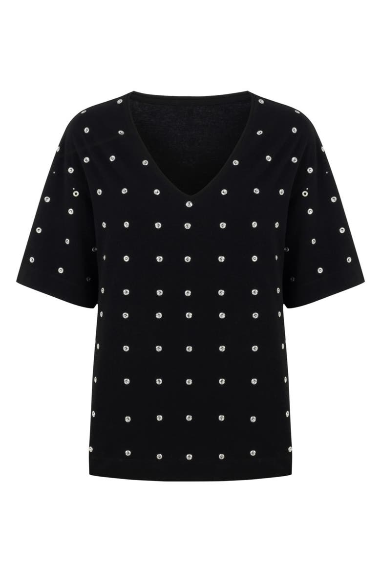 Metal Ring Embroidered T-Shirt, Main, color, Black