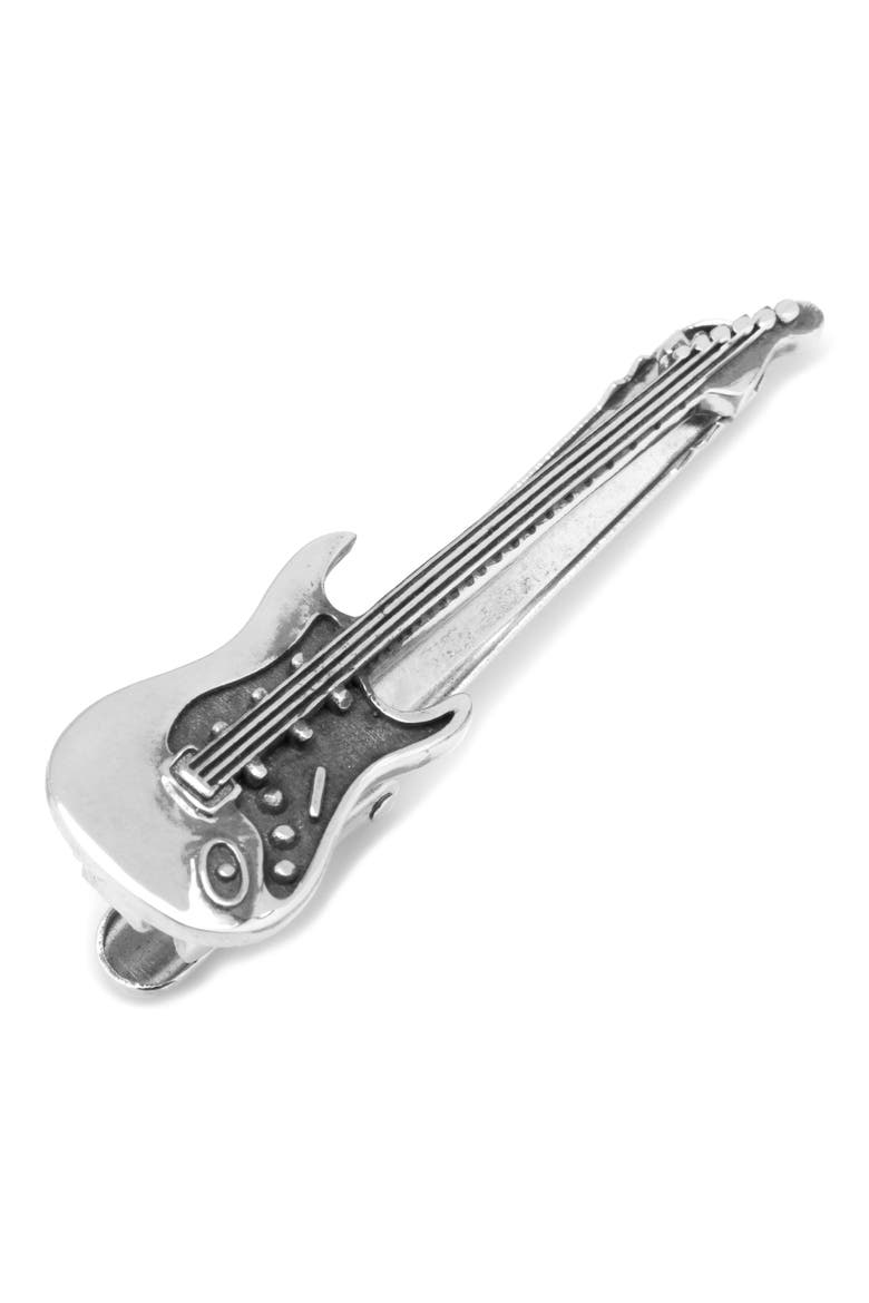 Ox and Bull Trading Co. Guitar Tie Clip, Main, color, SILVER
