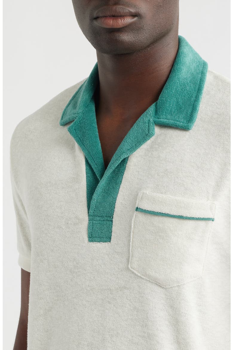 Emilio Vintage Terry Polo, Alternate, color, WHITE/ GREEN