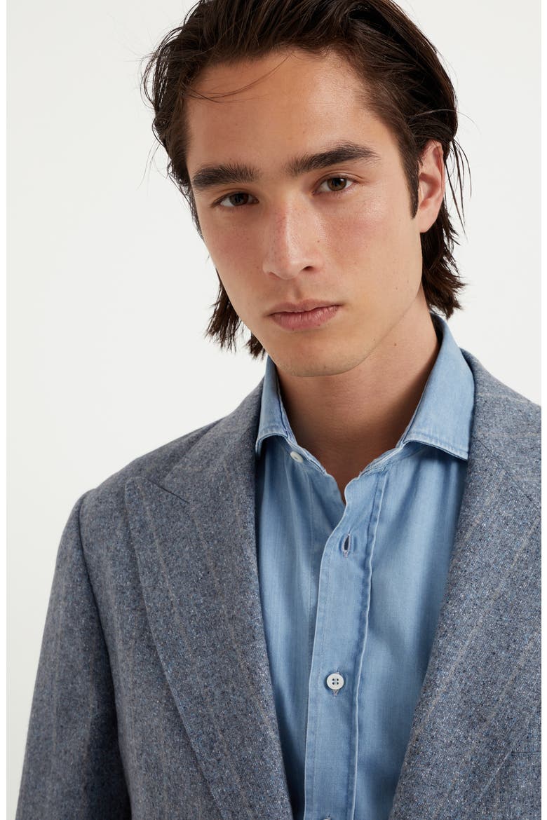 Blazer with large peak lapel, Alternate, color, Azure