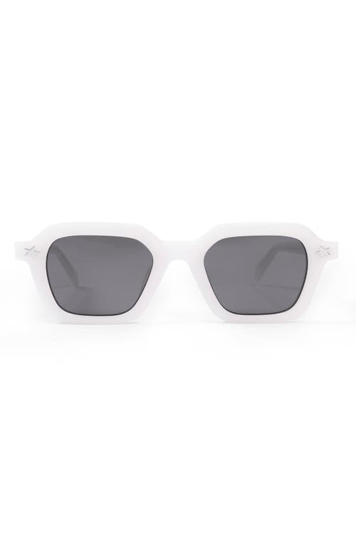 Pleasures X Akila Era 46mm Small Rectangular Sunglasses In Milk