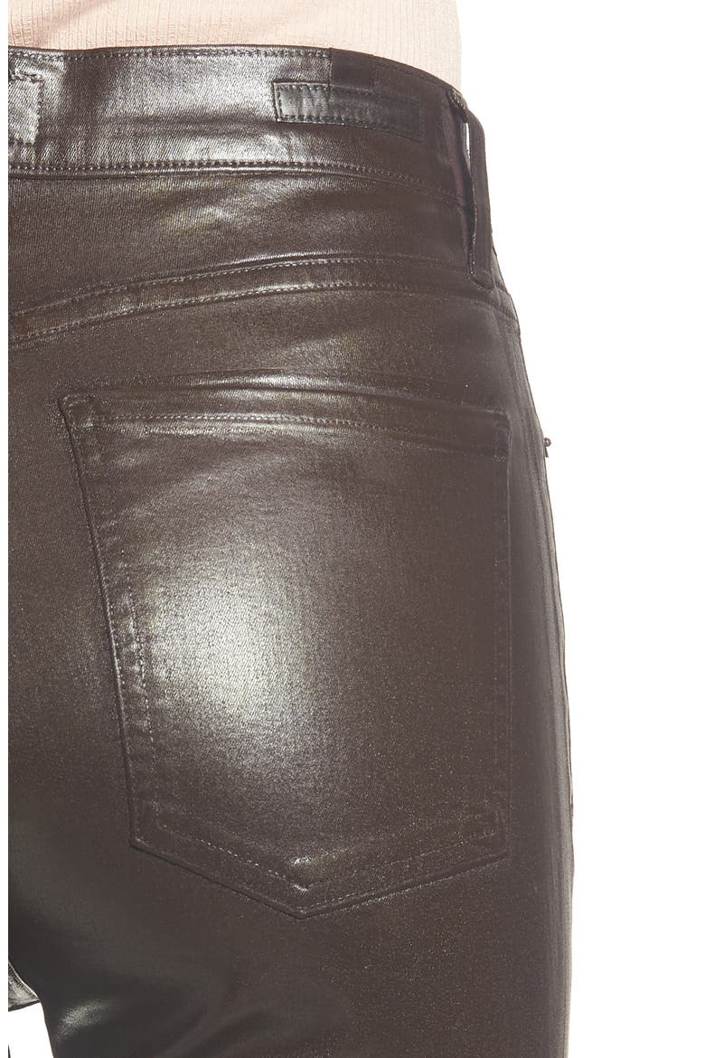 Olivia High Waist Slim Faux Leather Pants, Alternate, color, RAISIN LEATHERETTE