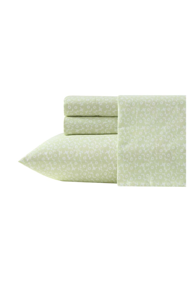 Pikkuinen Unikko Cotton Sheet Set, Alternate, color, LIGHT GREEN