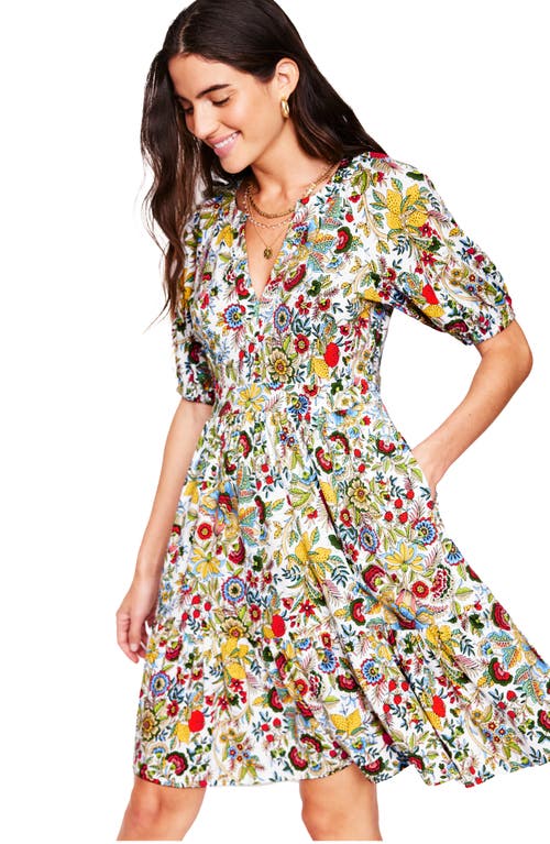 BODEN BODEN PIPER FLORAL SHORT SLEEVE COTTON BLEND JERSEY DRESS