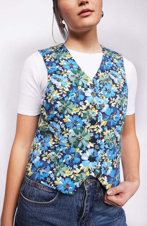 Wildfang The Empower Vest In Carnations Navy Multi