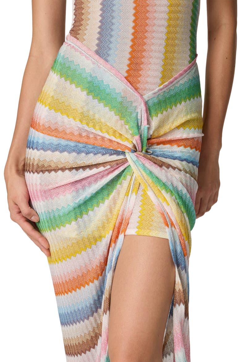 Strapless Cover-up Dress With Dégradé Zigzag Motif, Alternate, color, Multicoloured