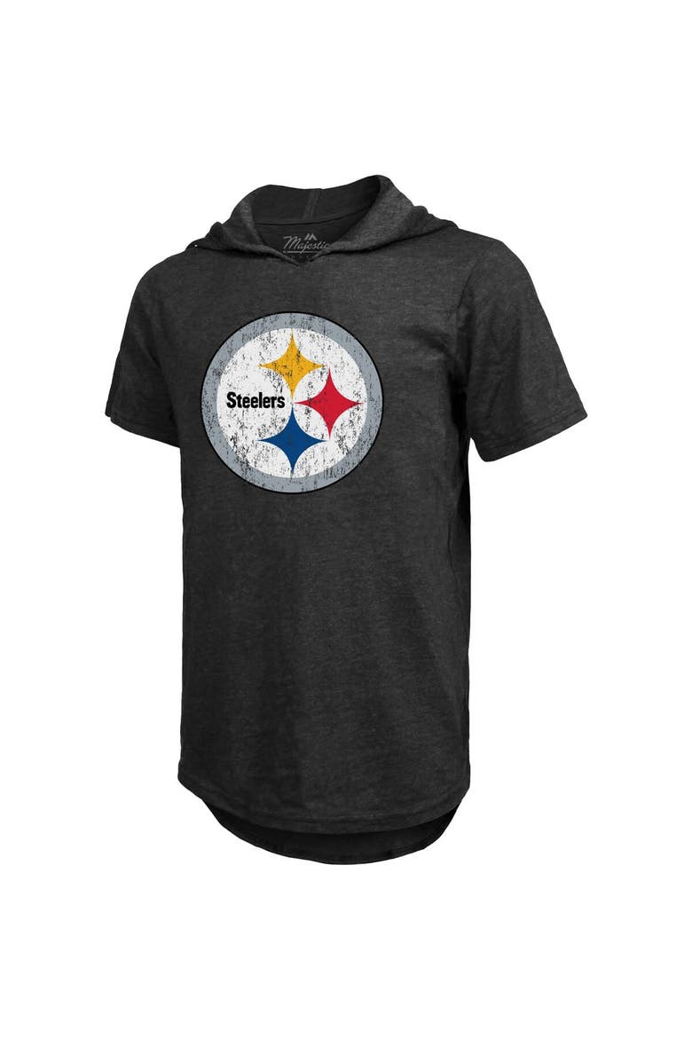 Men's Majestic Threads Najee Harris Black Pittsburgh Steelers Player Name & Number Tri-Blend Hoodie T-Shirt, Alternate, color, Black
