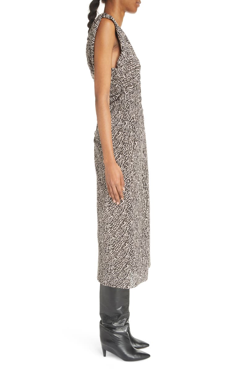 Isabel Marant Gilya Abstract Print Cap Sleeve Stretch Silk Dress, Alternate, color,