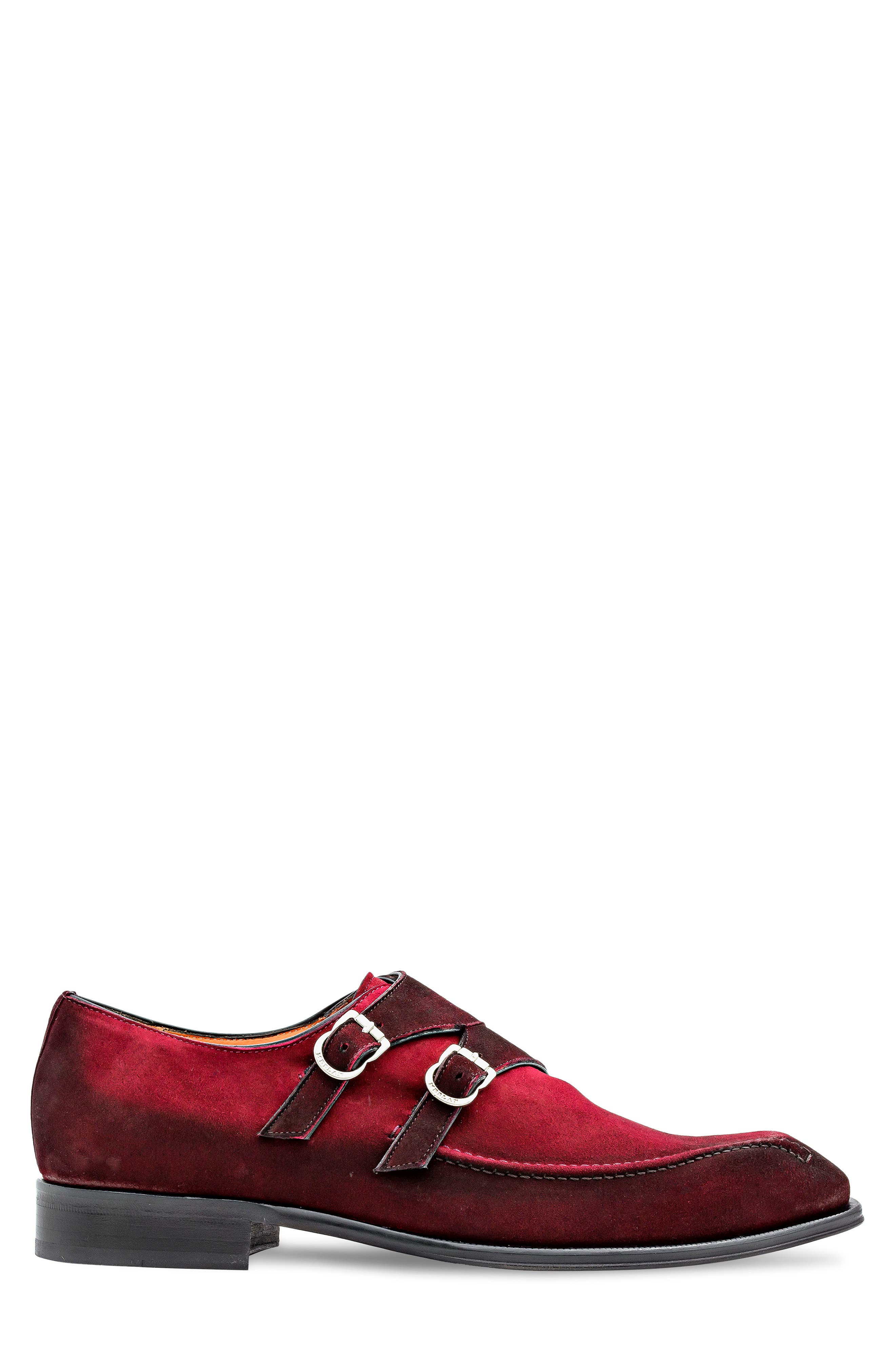 Cascade Double Monk Shoe, Alternate, color, WINE