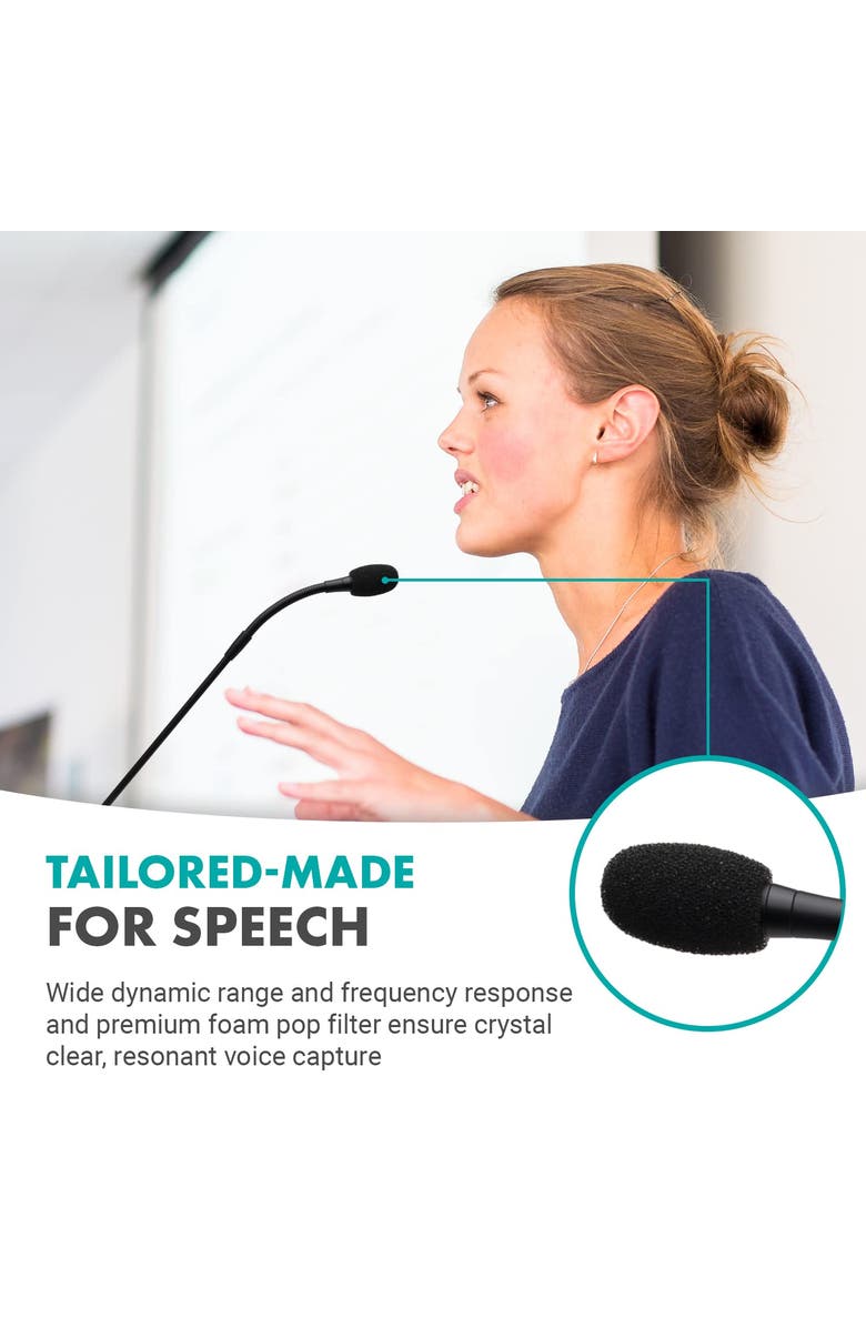 MOVO GM-7 USB Gooseneck Microphone for Computers, Alternate, color, Black