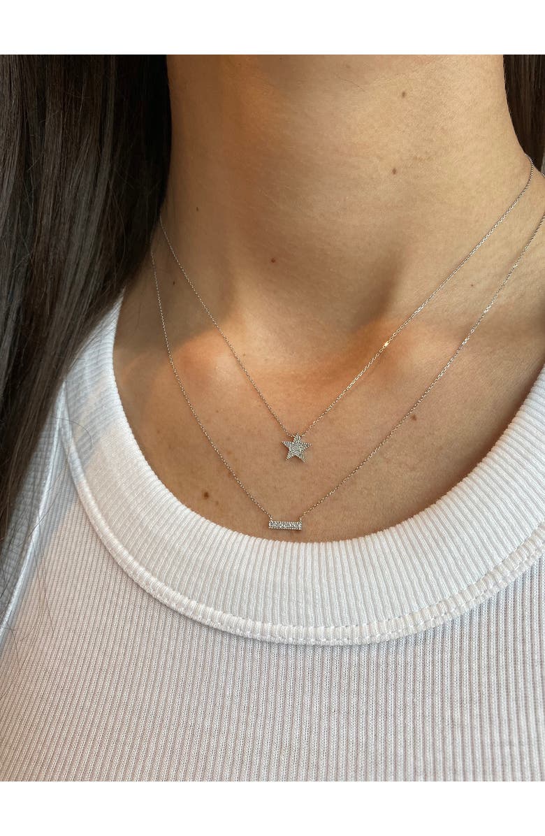 Dana Rebecca Designs 'Sylvie Rose' Diamond Bar Pendant Necklace, Alternate, color, White Gold