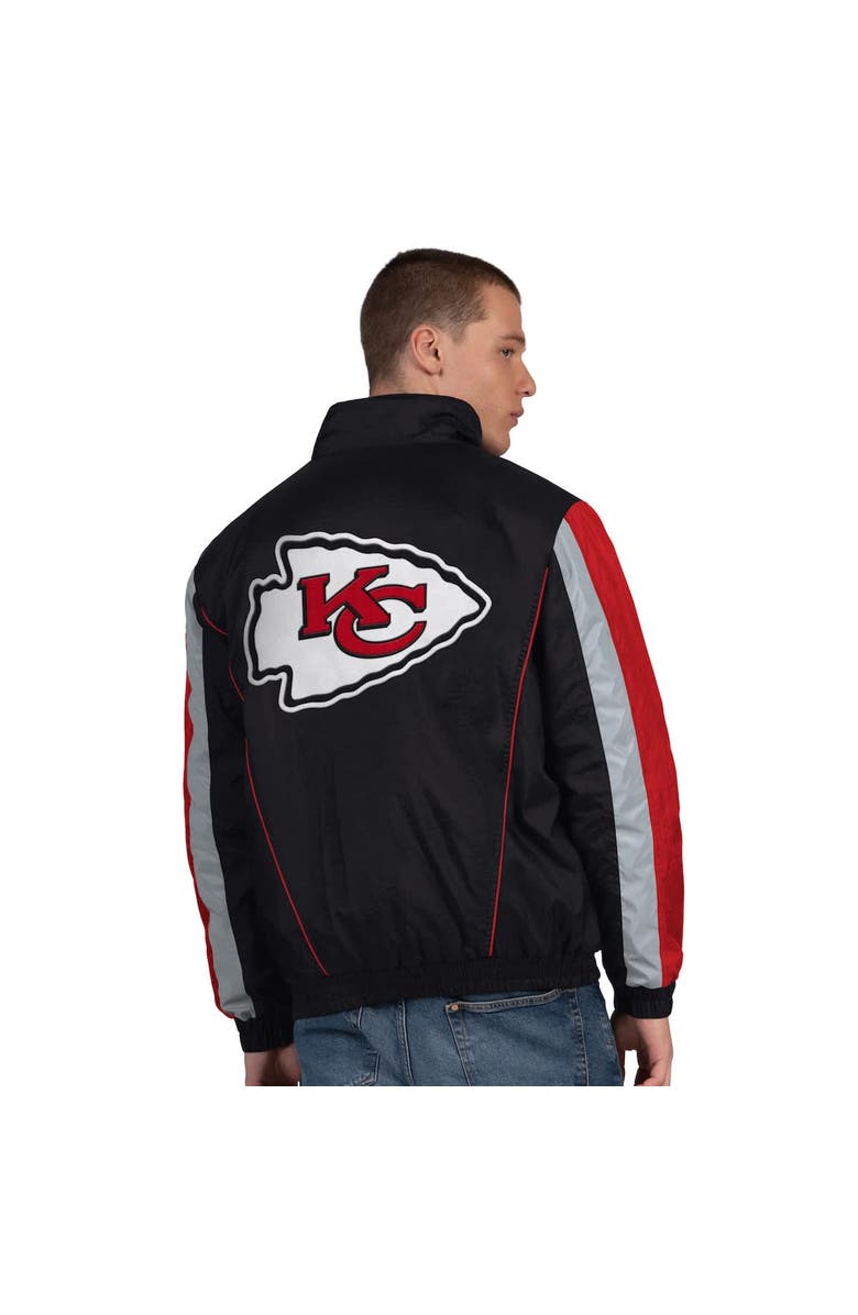 STARTER Men's Starter Black Kansas City Chiefs Thursday Night Gridiron Half-Zip Jacket, Alternate, color, Black