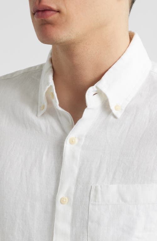 Alex Crane  Playa Linen Button-down Shirt In Snow