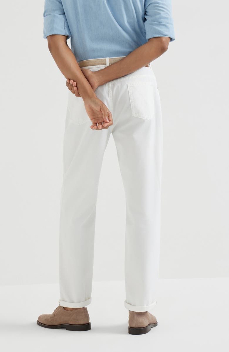 Brunello Cucinelli Gabardine garment dyed trousers, Alternate, color, Snow