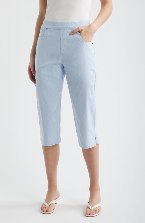 Spring Stripe Petal Pusher Capri Pants