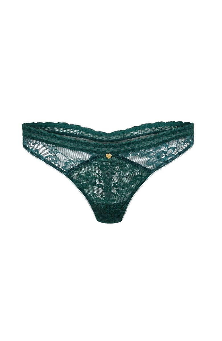 Adore Me Lucie Thong Panties, Alternate, color, Dark Green