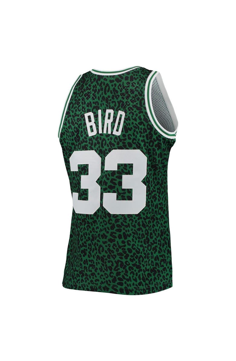Mitchell & Ness Men's Mitchell & Ness Larry Bird Kelly Green Boston Celtics Hardwood Classics Wildlife Swingman Jersey, Alternate, color, 