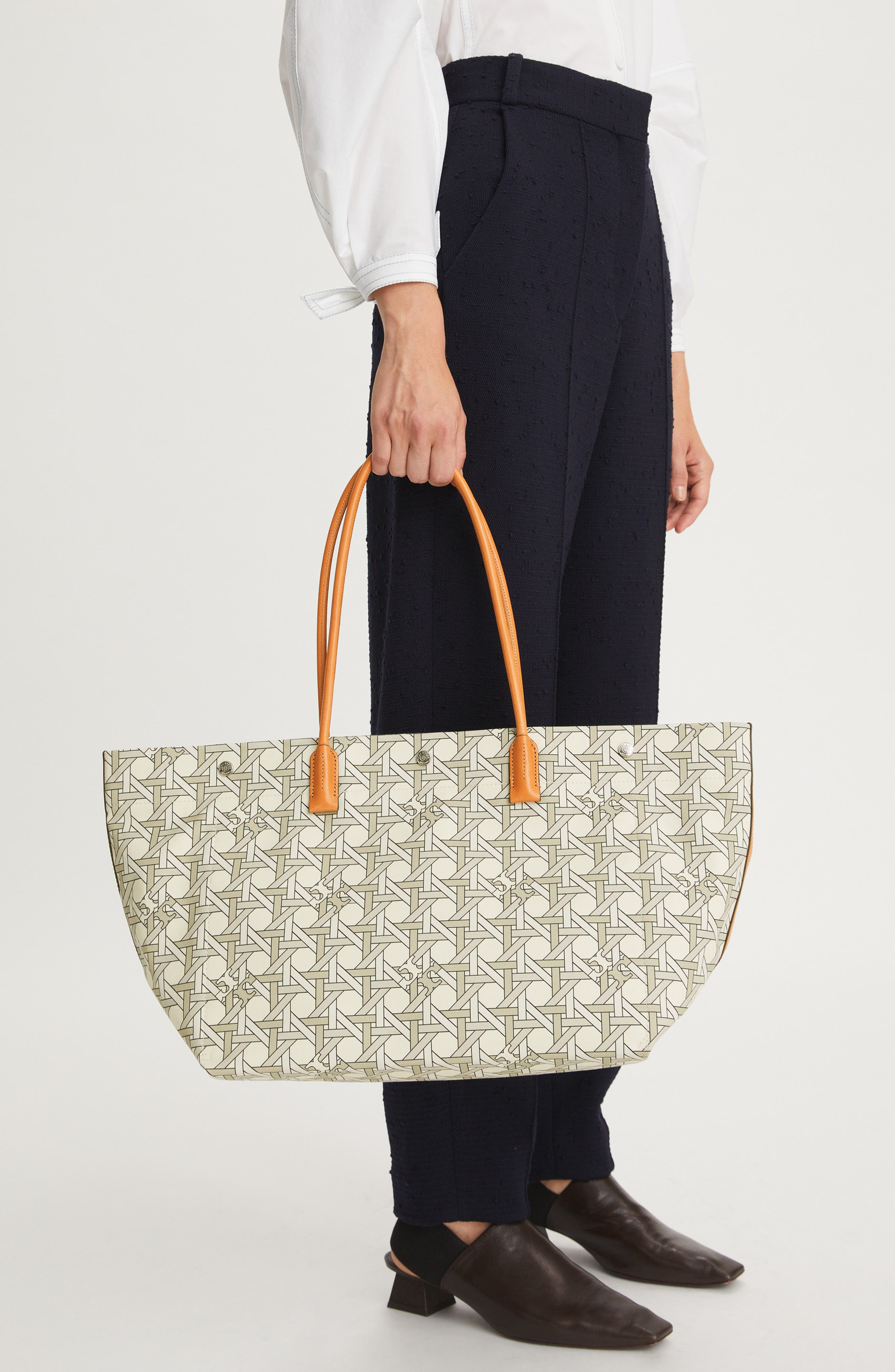 Canvas Basketweave Tote, Alternate, color, BASKETWEAVE IVORY