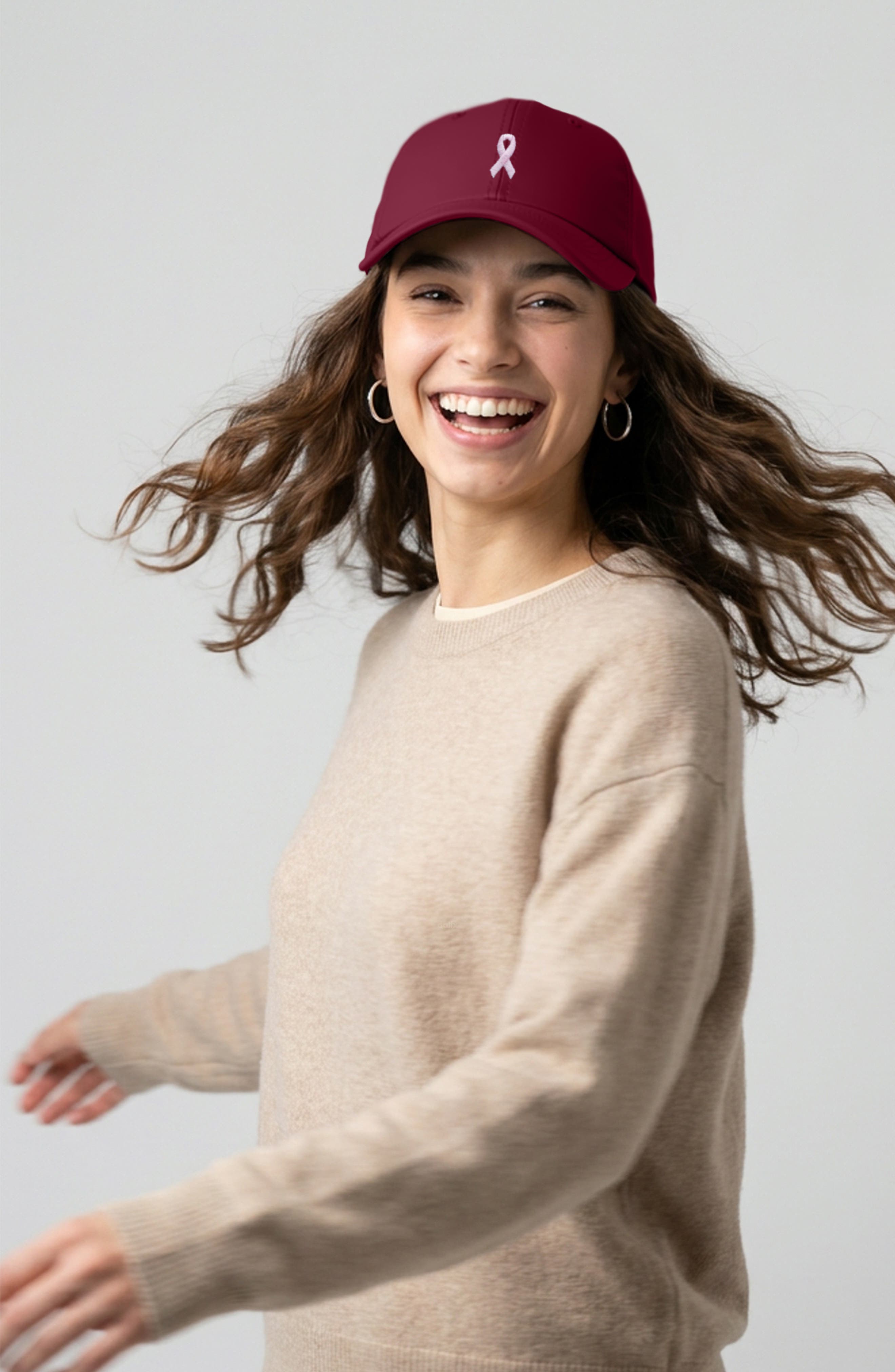 Dalix Pink Ribbon Dad Cap (Women) | Nordstrom