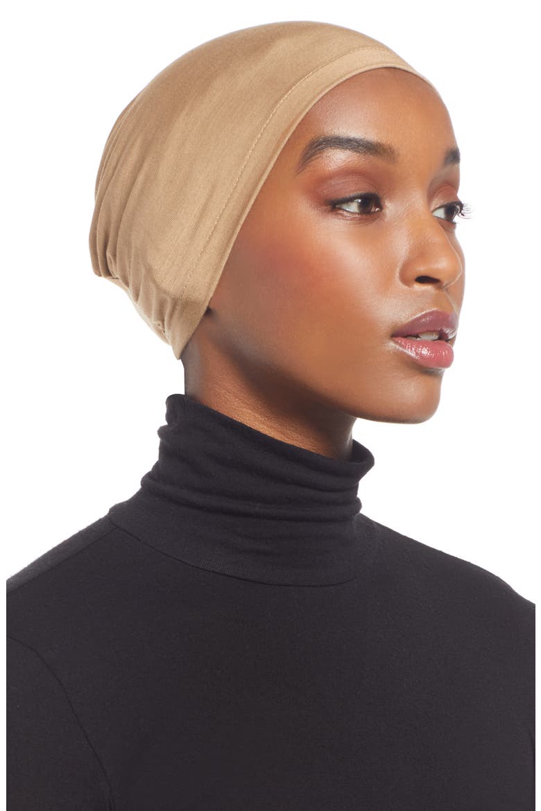 Henna & Hijabs Jersey Hijab Underscarf, Main, color, BEIGE SAND