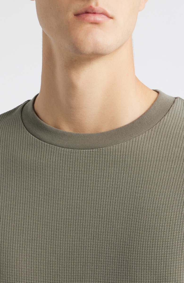 FRAME Long Sleeve Waffle Stitch T-Shirt, Alternate, color, Smoky Green